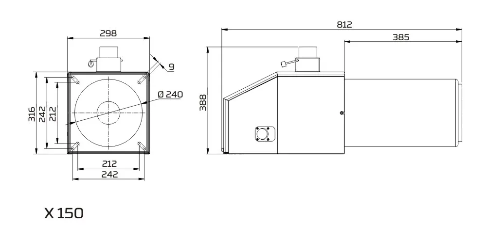 Palnik PellasX X 150
